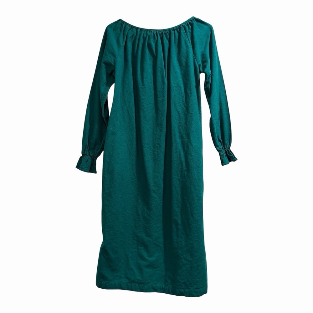 Petite Plume Women’s Teal XS Long Sleeve Casual Boho Cottage Core Dress Cotton - Picture 9 of 9